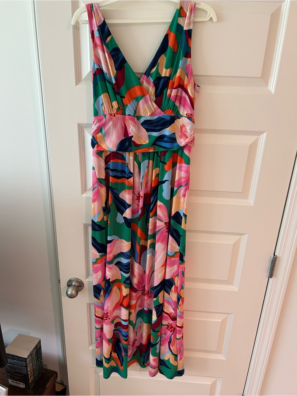 Papagallo Small Floral Multicolor Girls' One-Piece Dress - V-Neck Summer Maxi